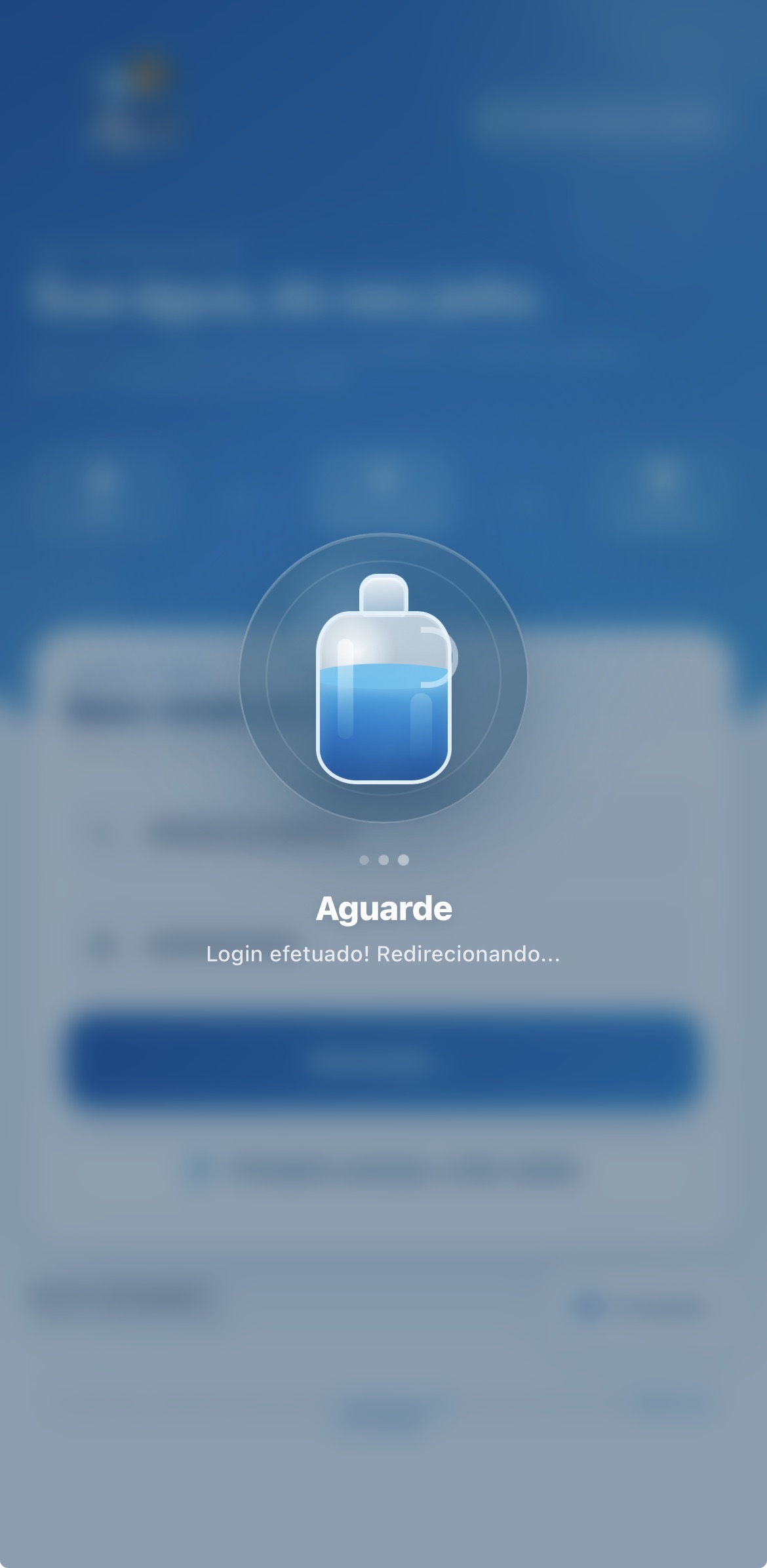Tela do aplicativo Zé da Água 2